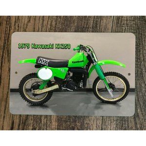 1979 Kawasaki KX250 8x12 Metal Wall Sign Motocross Dirt Bike Motorcycle‎